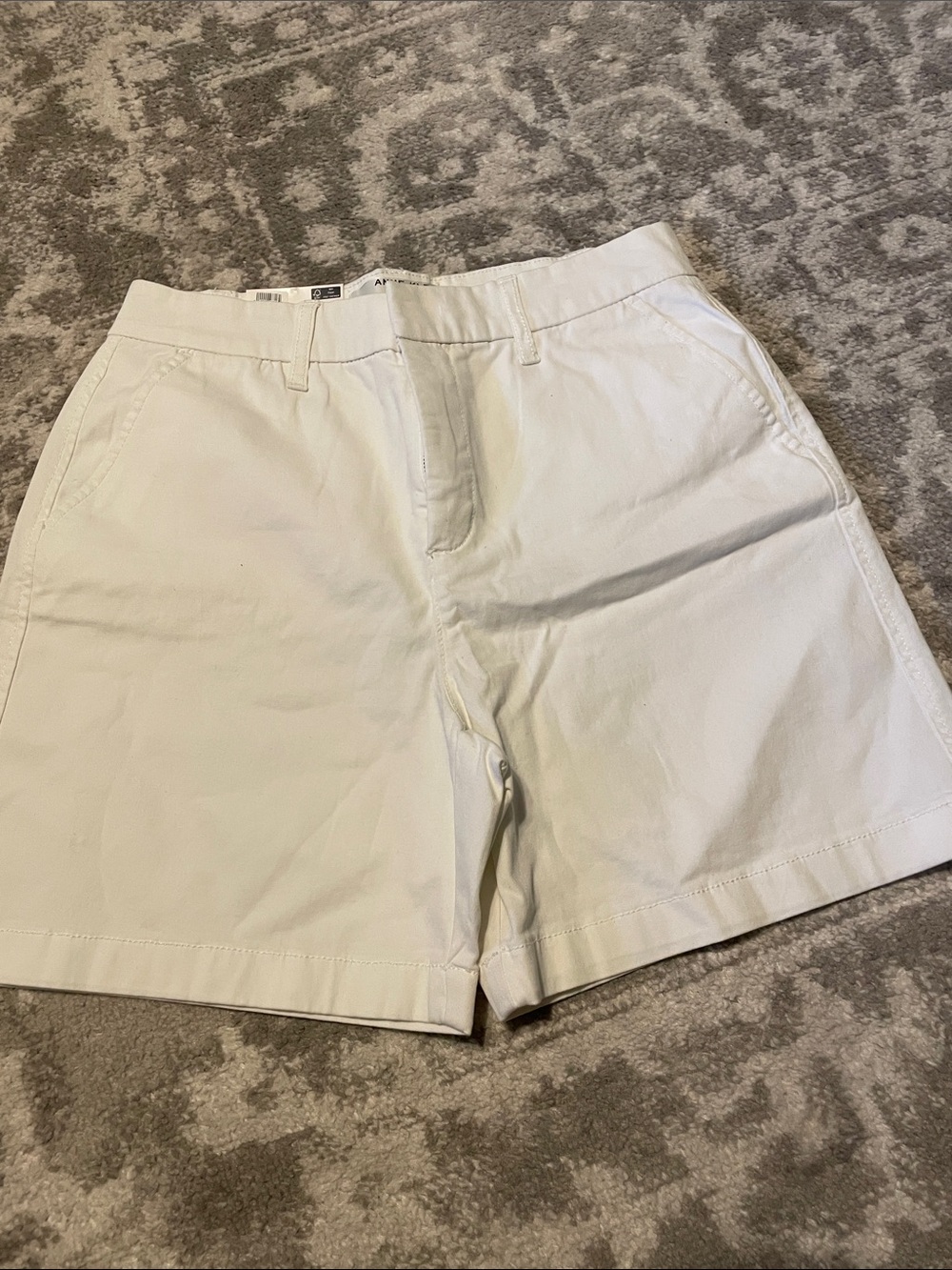 Anne Klein White Cotton Chino Bermuda Shorts